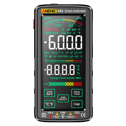 ANENG 683 Touch Screen NCV Induction Multimeter Digital High Precision Smart Auto Range Burn-Proof Rechargeable Multimeter