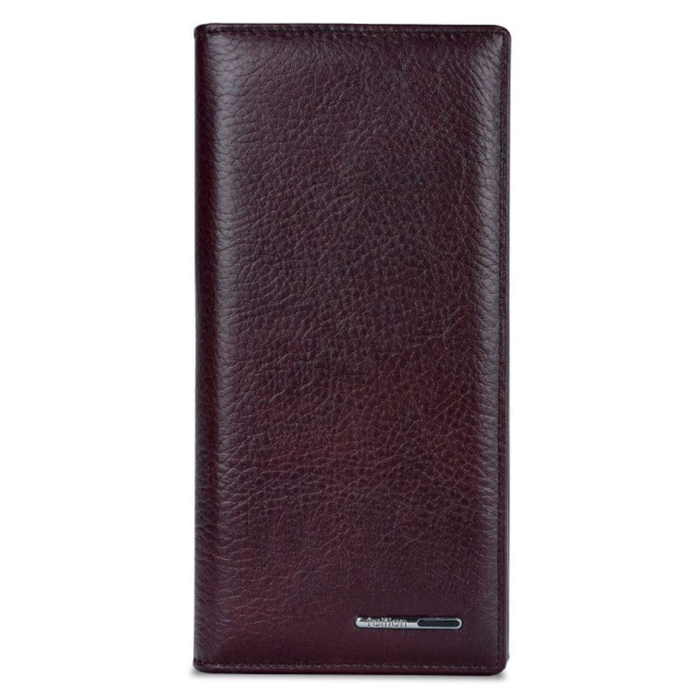 TAILIAN T530-H46-BE Cowhide Leather Men Long Wallet Multiple Card Slots Large Capacity Wallet