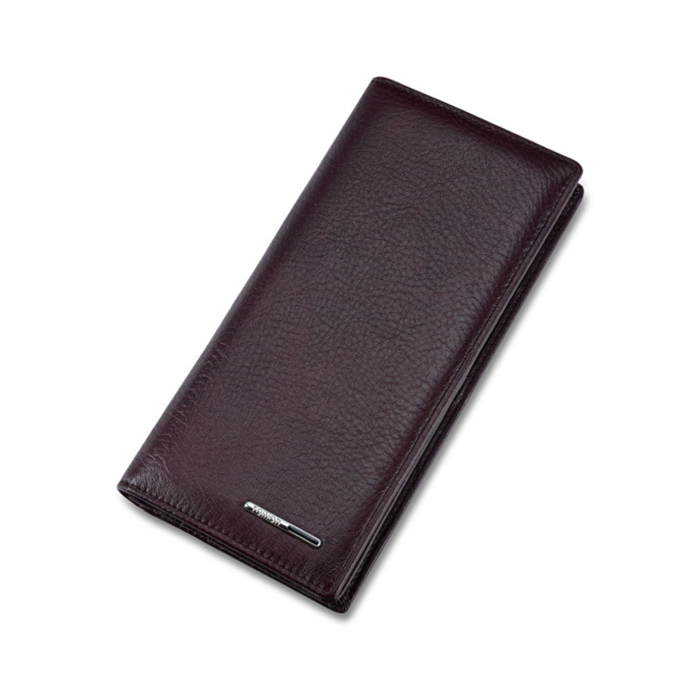 TAILIAN T530-H46-BE Cowhide Leather Men Long Wallet Multiple Card Slots Large Capacity Wallet