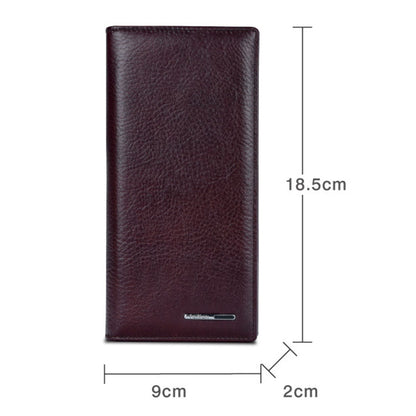 TAILIAN T530-H46-BE Cowhide Leather Men Long Wallet Multiple Card Slots Large Capacity Wallet