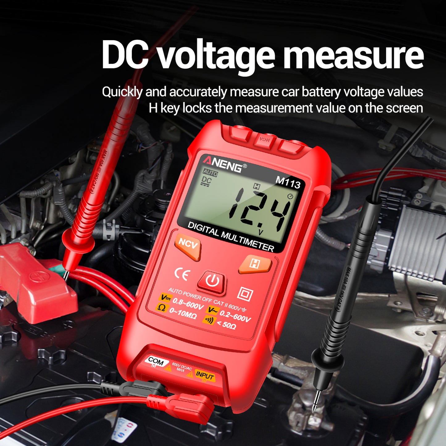 ANENG M113 1999 Counts Mini Digital Multimeter AC / DC Voltage Meter Ohm NCV Resistance Volt Tester Electricity Tool