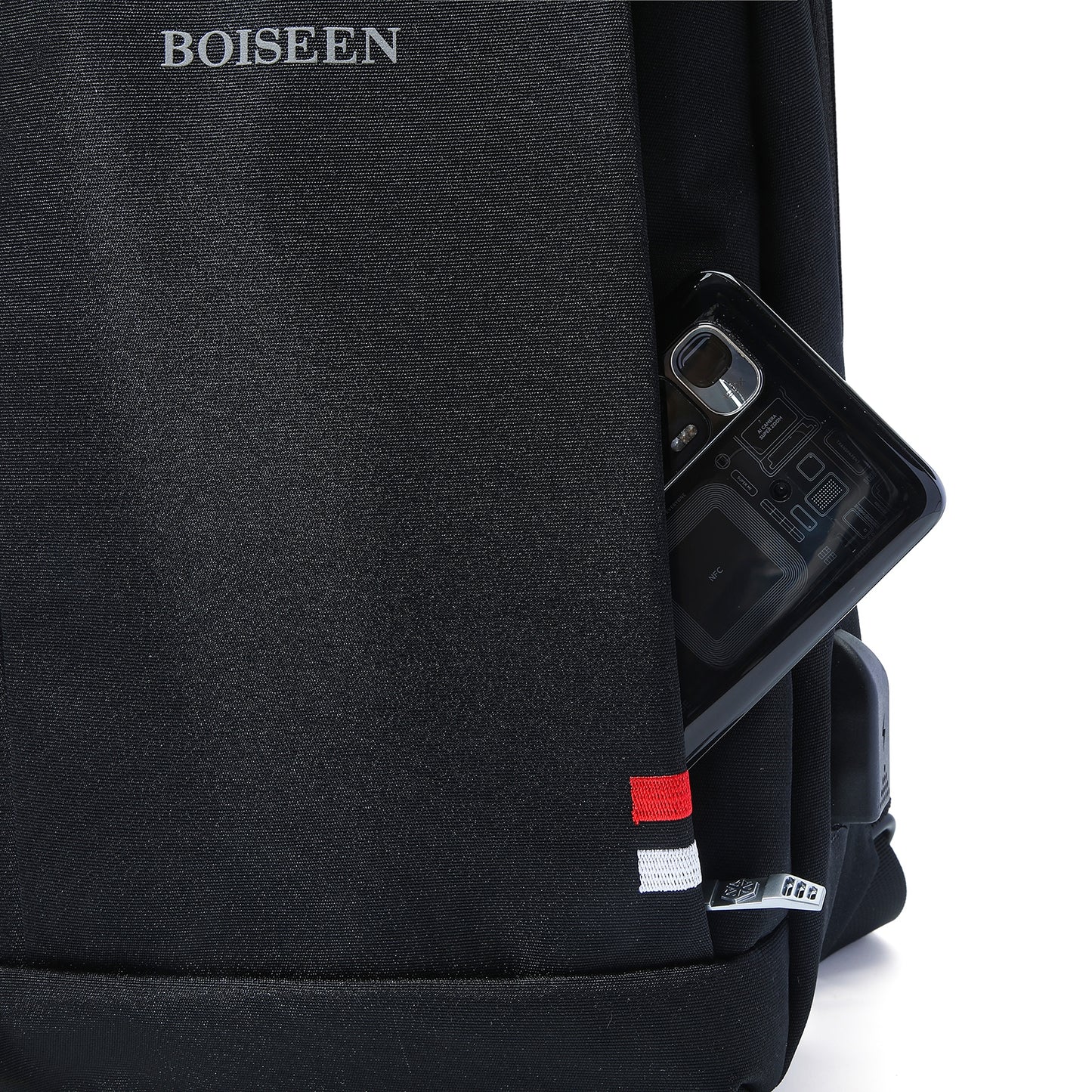 BOISEEN 1004 Oxford Cloth Men's Chest Bag Travel Crossbody Bag USB Shoulder Bag Business Sling Bag Daypack