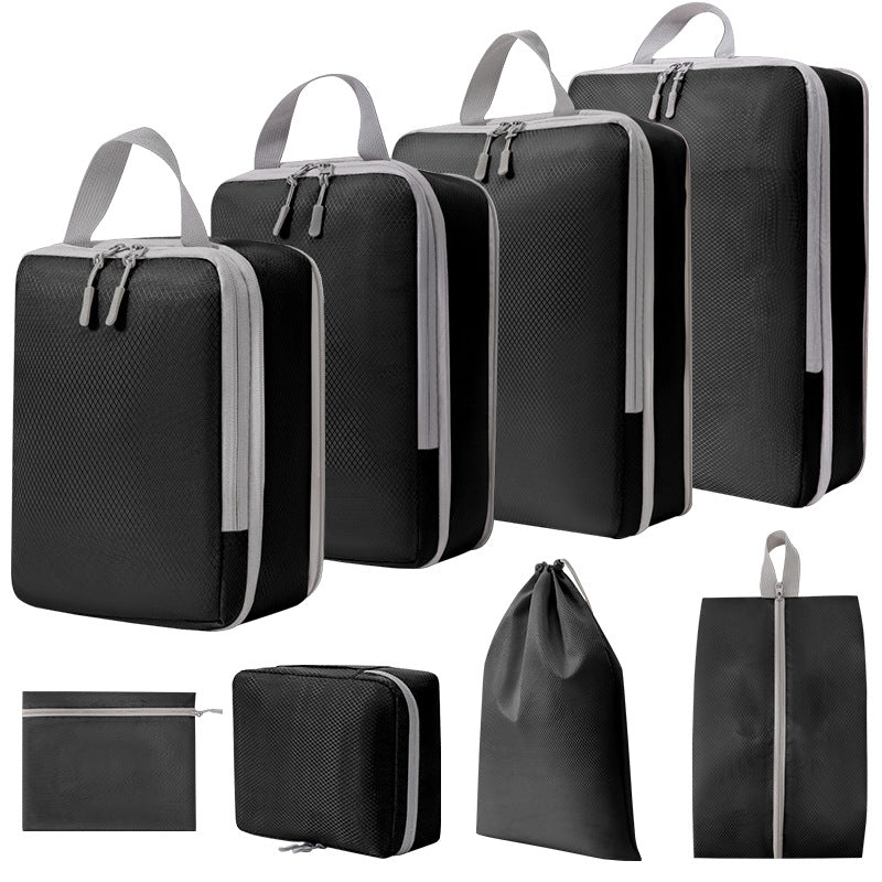 8PCS Travel Luggage Case Bags Polyester Compression Packing Cubes Organizer Pouches for Makeup, Toiletries, Clothes