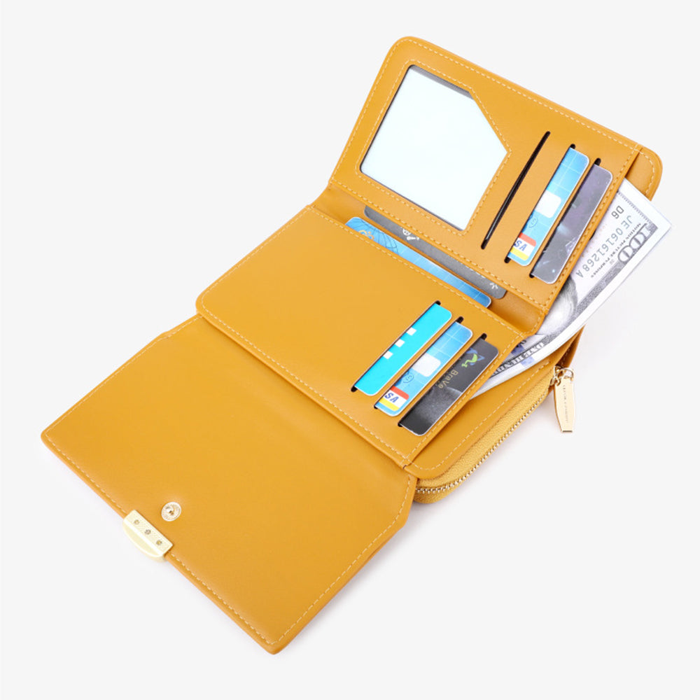 TAILIAN T2704-001 Multiple Card Slots Wallet Tri-fold Design PU Leather Card Storage Holder for Women