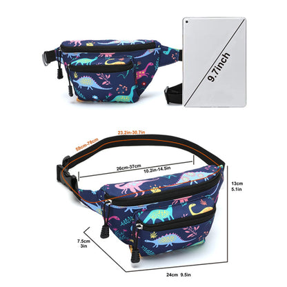 Cartoon Pattern Kids Waist Pack Adjustable Strap Oxford Cloth Children Chest Pouch Bumbag