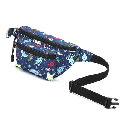 Cartoon Pattern Kids Waist Pack Adjustable Strap Oxford Cloth Children Chest Pouch Bumbag