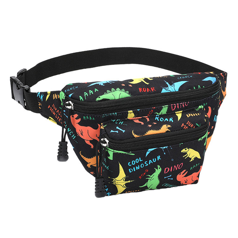 Cartoon Pattern Kids Waist Pack Adjustable Strap Oxford Cloth Children Chest Pouch Bumbag