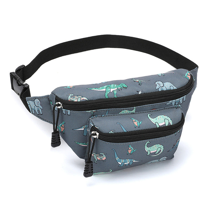 Cartoon Pattern Kids Waist Pack Adjustable Strap Oxford Cloth Children Chest Pouch Bumbag