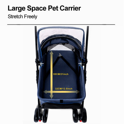 TG-PS001 2-in-1 Dog Cat Cart Going Out Pet Carrier Stroller Portable Foldable Trolley