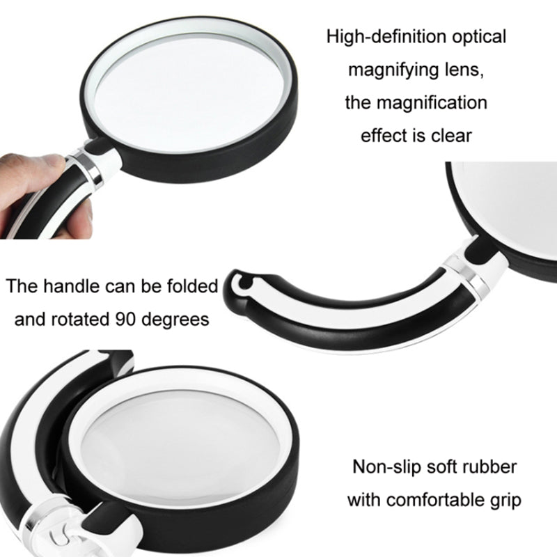 ZX75 75mm Lens 3.5X Magnifier ABS+Rubber+Glass Loupe Insect Observation Reading Folding Magnifying Glass