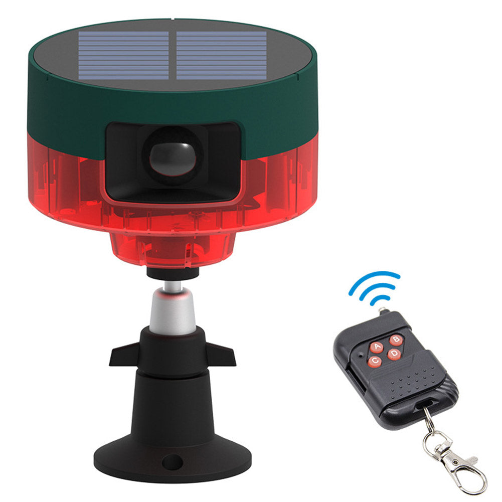 N911S Outdoor Solar Repeller Remote Infrared Human Sensor Recordable Animal Repeller Warning Light