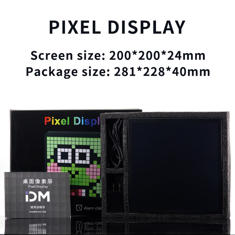 ID32 Pixel Screen Display IDM Art Cyberpunk Style Cartoon Screen Fun Time Manager Desktop Dynamic Alarm Clock