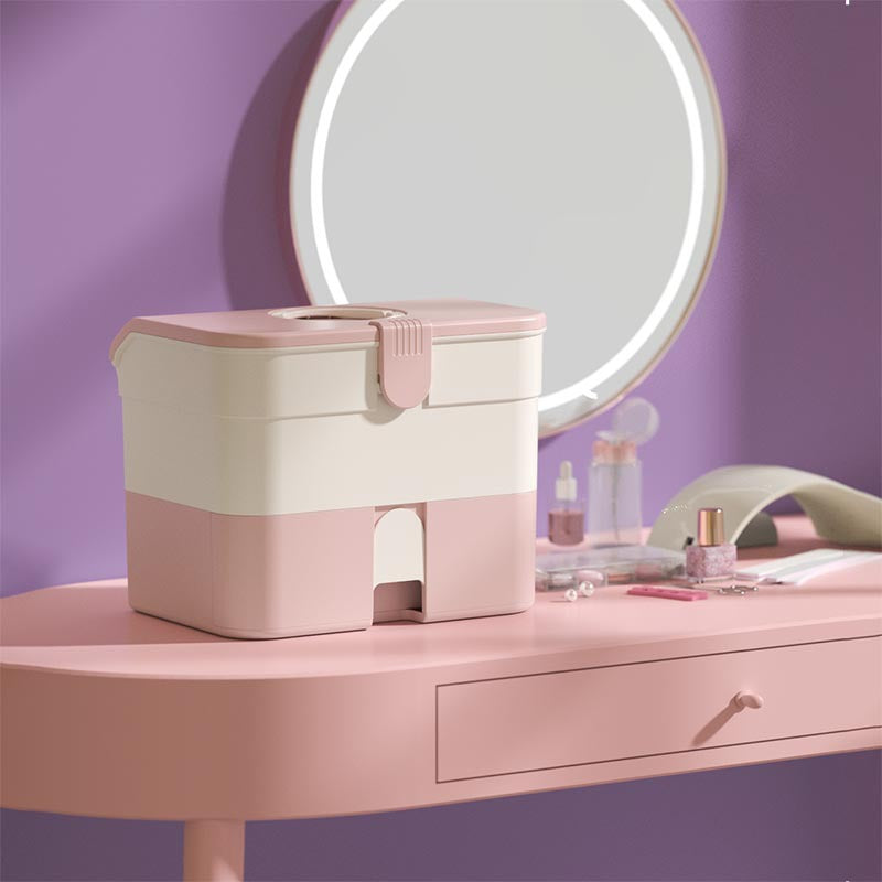 Desktop PP+ABS Makeup Organizer Cosmetic Storage Box Rack Display Case for Home Bedroom