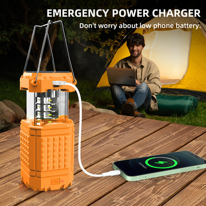 Portable Solar Hand Crank Camping Light 3000mAh Power Bank Outdoor Emergency Phone Charger