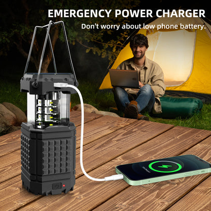 Portable Solar Hand Crank Camping Light 3000mAh Power Bank Outdoor Emergency Phone Charger