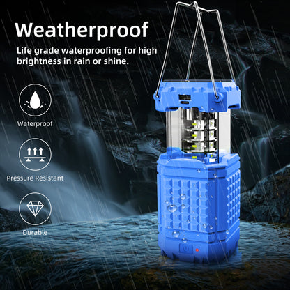 Portable Solar Hand Crank Camping Light 3000mAh Power Bank Outdoor Emergency Phone Charger