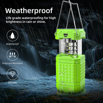 Portable Solar Hand Crank Camping Light 3000mAh Power Bank Outdoor Emergency Phone Charger