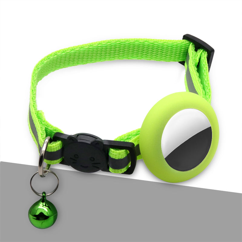 Anti-scratch Silicone Case for AirTag Reflective Pet Collar GPS Tracker Cover with Bell Pendant