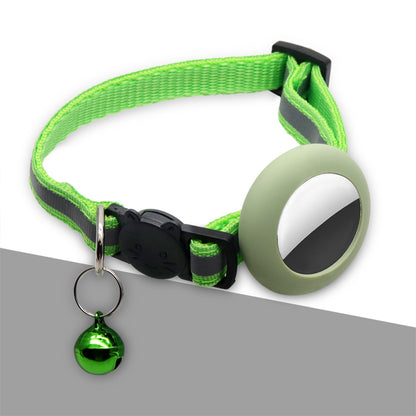 Anti-scratch Silicone Case for AirTag Reflective Pet Collar GPS Tracker Cover with Bell Pendant