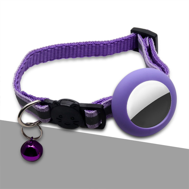 Anti-scratch Silicone Case for AirTag Reflective Pet Collar GPS Tracker Cover with Bell Pendant