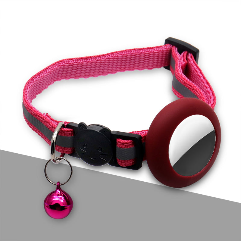 Anti-scratch Silicone Case for AirTag Reflective Pet Collar GPS Tracker Cover with Bell Pendant