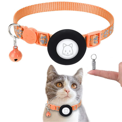 Protective Case for AirTag Reflective Pet Collar GPS Tracker Silicone Cover with Bell and Anti-lost Pendant