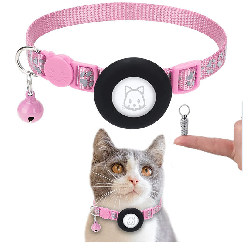 Protective Case for AirTag Reflective Pet Collar GPS Tracker Silicone Cover with Bell and Anti-lost Pendant