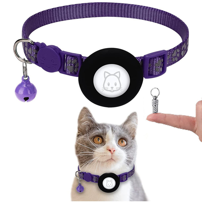 Protective Case for AirTag Reflective Pet Collar GPS Tracker Silicone Cover with Bell and Anti-lost Pendant