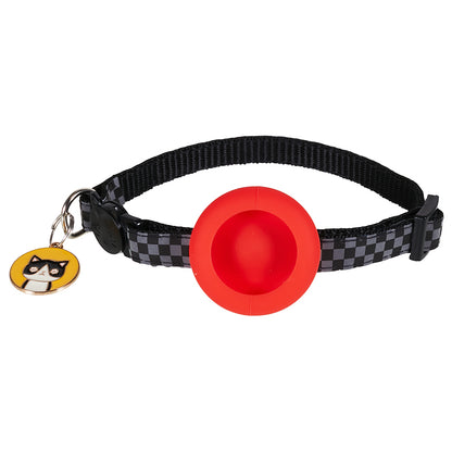 Soft Nylon Dog Collar for Airtag Reflective Adjustable Pet Collar with Silicone Case and Pendant