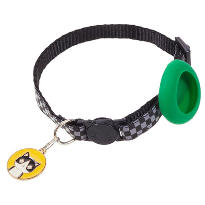 Soft Nylon Dog Collar for Airtag Reflective Adjustable Pet Collar with Silicone Case and Pendant