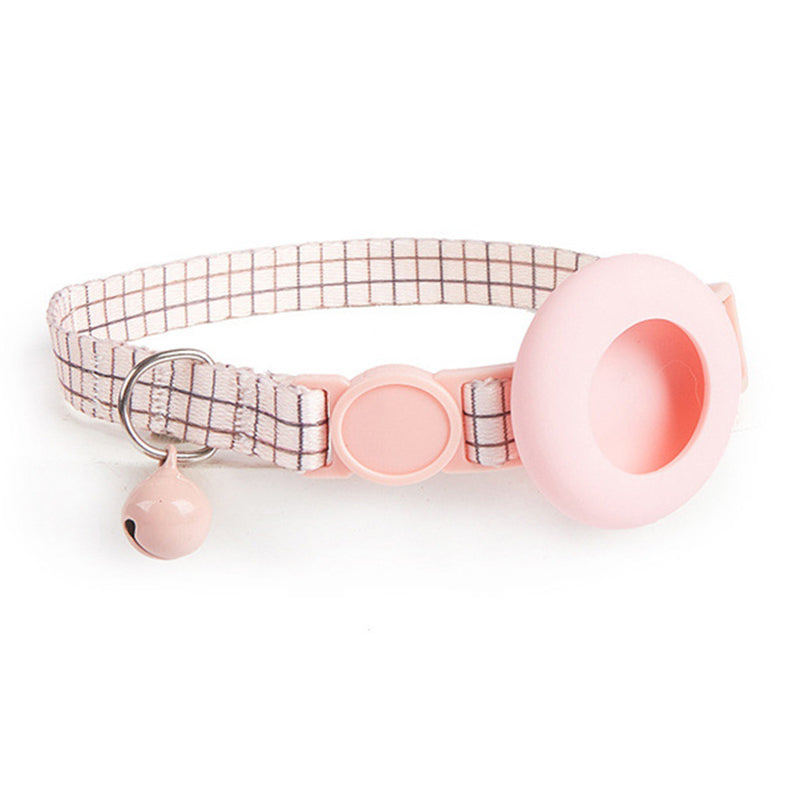 Adjustable Pet Collar with Silicone Case for AirTag Locator Bell Design Pattern Printing Cats Dogs Collar