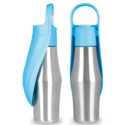 Pet Dog Outdoor Water Bottle Travel Stainless Steel Water Cup Portable Drinking Kettle ST (BPA Free, No FDA Certificate)