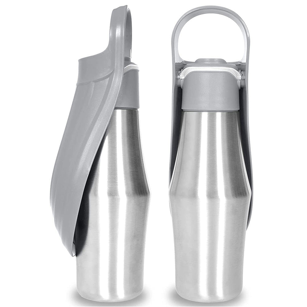 Pet Dog Outdoor Water Bottle Travel Stainless Steel Water Cup Portable Drinking Kettle ST (BPA Free, No FDA Certificate)