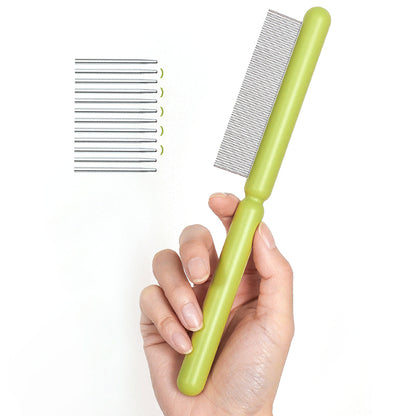 AIWO Pet Shedding Comb Cat Dog Hair Removal Comb Stainless Steel Teeth Pet Hair Brush