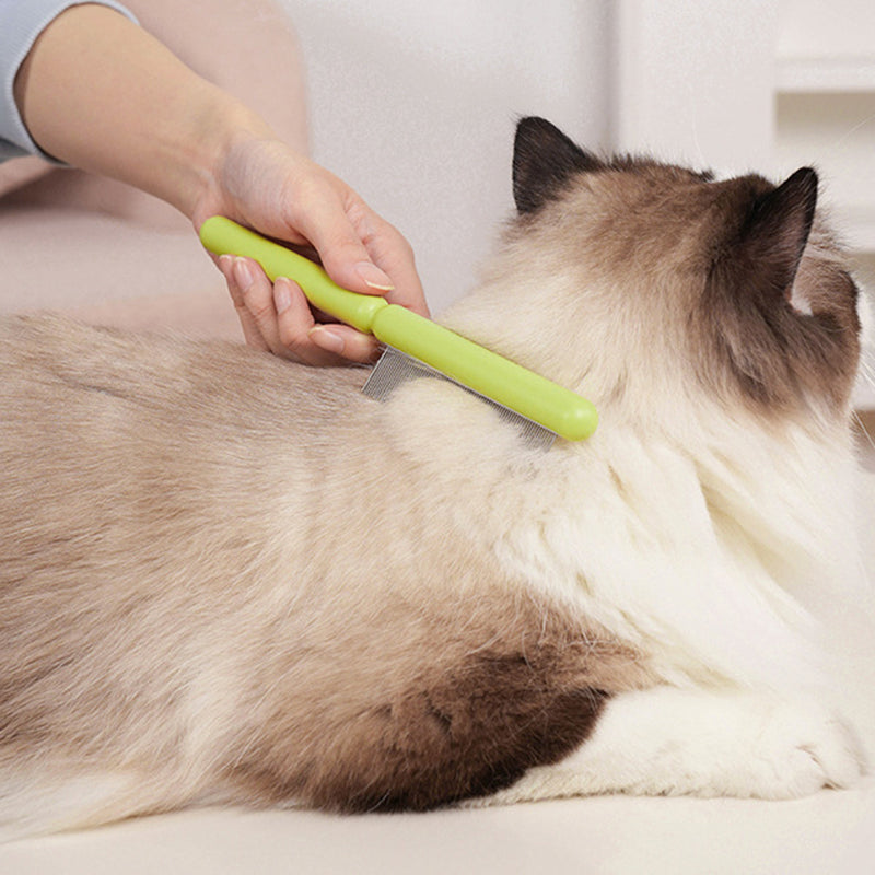 AIWO Pet Shedding Comb Cat Dog Hair Removal Comb Stainless Steel Teeth Pet Hair Brush