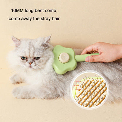 Star Shape Dog Cat Grooming Brush Pet Floating Hair Removal Massage Needle Comb with Self Cleaning Button