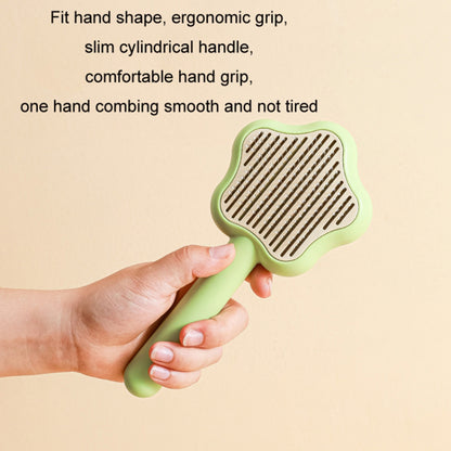 Star Shape Dog Cat Grooming Brush Pet Floating Hair Removal Massage Needle Comb with Self Cleaning Button