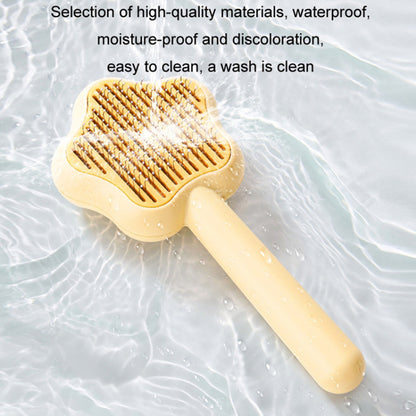 Star Shape Dog Cat Grooming Brush Pet Floating Hair Removal Massage Needle Comb with Self Cleaning Button