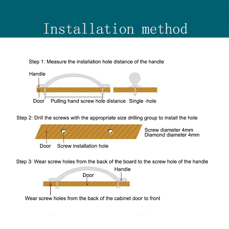Leather Drawer Handles Wardrobe Cabinets Kitchen Closet Knob Door Pulls with 18mm Self-Tapping Screw