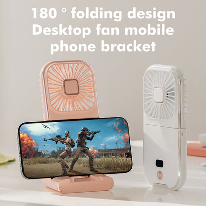 F30 Pro Digital Display Pocket Mini Fan Neck Mounted Handheld 3-Speed Folding Fan with Power Bank Function