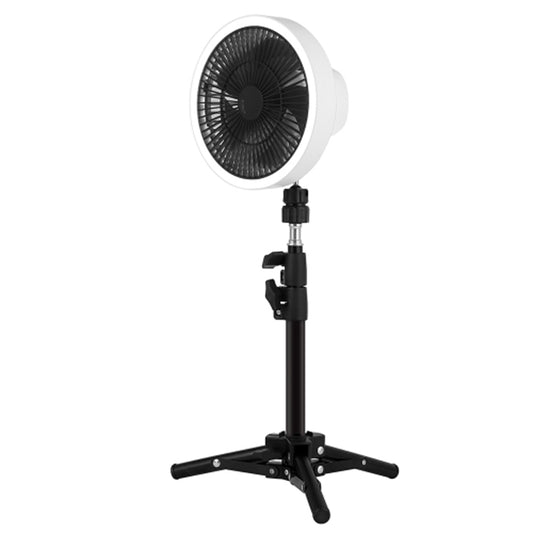 ZK-01 3 Gears Automatic Shaking Head Outdoor Camping Fan with Tripod and LED Light