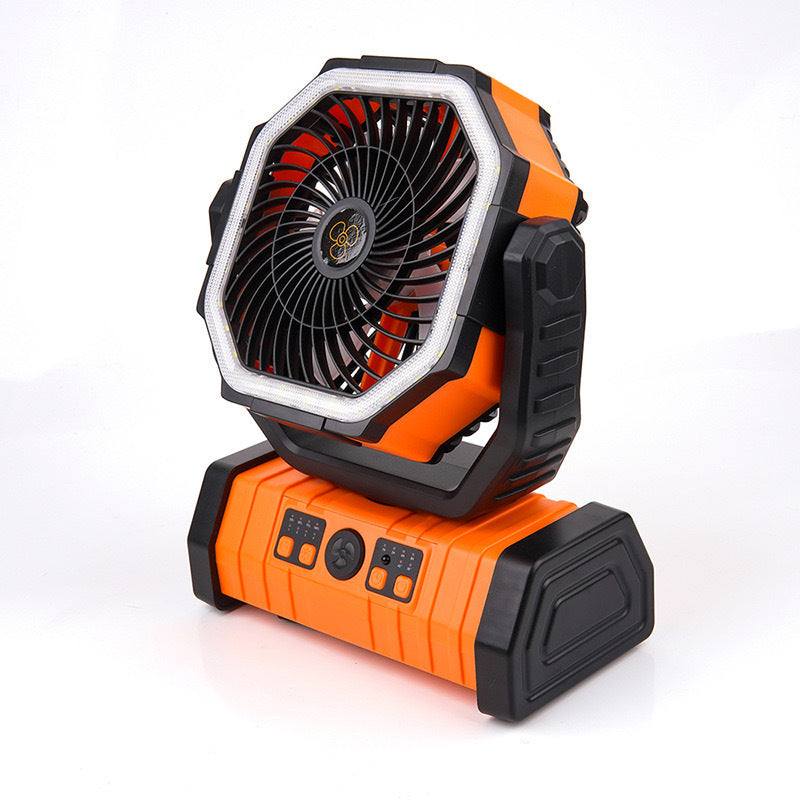 Outdoor Camping Fan with Lights Remote Control Dual Hooks Portable 9000mAh Power Bank Cooling Fan