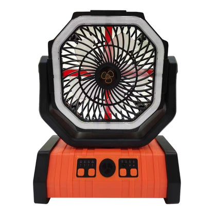 Outdoor Camping Fan with Lights Remote Control Dual Hooks Portable 9000mAh Power Bank Cooling Fan