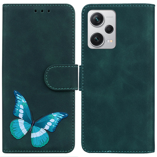 For Xiaomi Redmi Note 12 Pro+ 5G Leather Phone Case Wallet Stand Butterfly Pattern Printing Cover