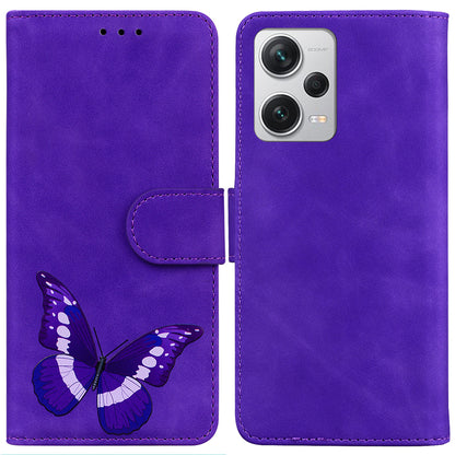 For Xiaomi Redmi Note 12 Pro+ 5G Leather Phone Case Wallet Stand Butterfly Pattern Printing Cover