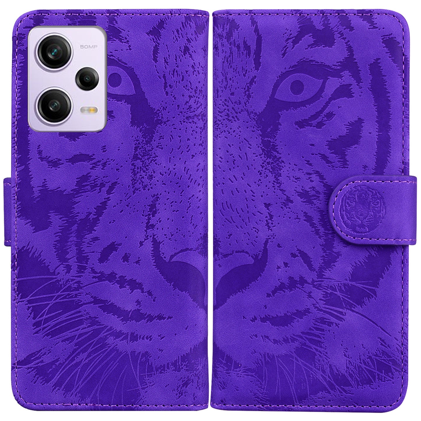 Leather Phone Case for Xiaomi Redmi Note 12 Pro 5G / Note 12 Pro Speed 5G / Poco X5 Pro 5G , Stand Tiger Pattern Imprinted Wallet Cover