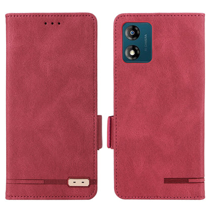 For Motorola Moto E13 4G PU Leather Phone Cover Hardware Decor Stand Wallet Drop-proof Cell Phone Case