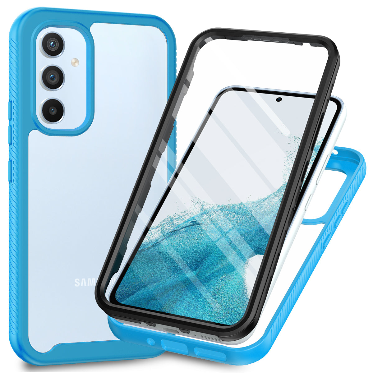 For Samsung Galaxy A34 5G PC + TPU Phone Case Shockproof Phone Cover with PET Screen Protector