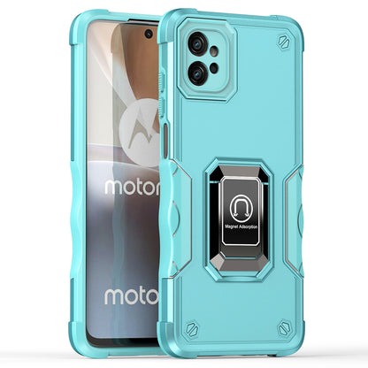 For Motorola Moto G32 4G Anti-Scratch Ring Holder Kickstand Phone Case PC+TPU Protective Phone Cover