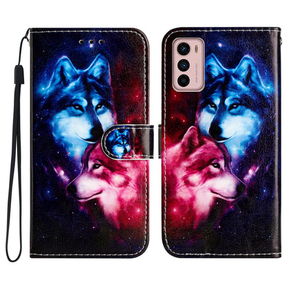 For Motorola Moto G42 4G Drop Protection Phone Stand Case Pattern Printing Leather Wallet Cover